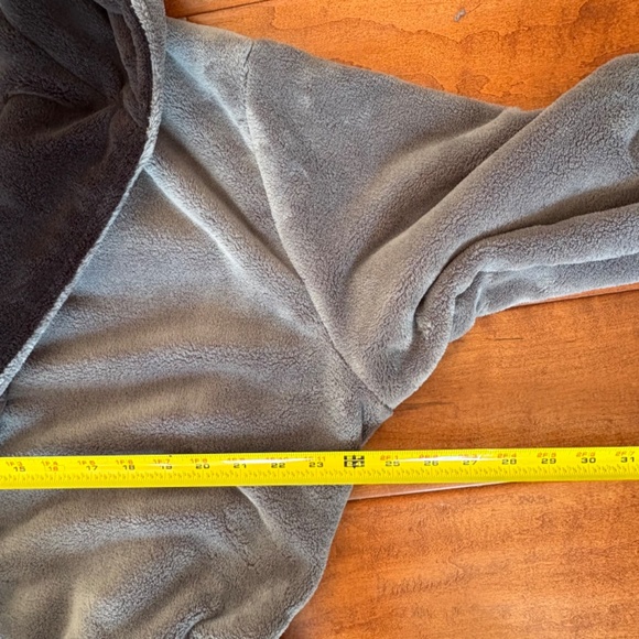 Elexander Del Rossa Mens Robe, Plush Fleece Hooded Cozy Bathrobe Sz L Gray/Black - Picture 6 of 11